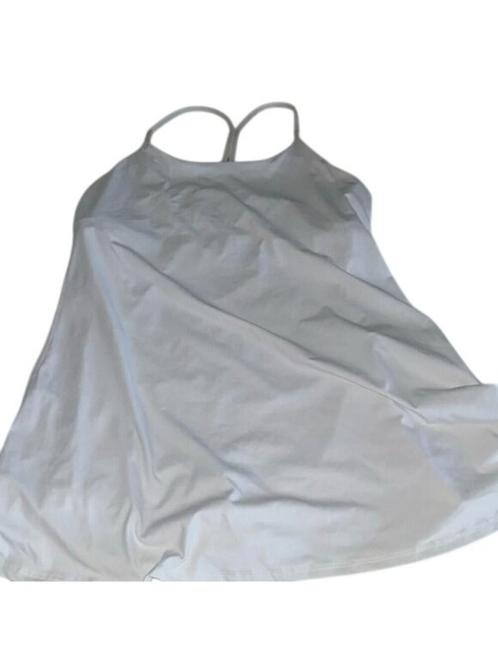 Womens 2X White Romper Dress With Built-In Shorts & Side Pockets Nylon Elastane